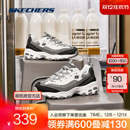 斯凱奇（Skechers）奶茶熊2代丨男女老爹鞋潮流復古增高保暖熊貓鞋休閑鞋 【男款】椰乳大理石奶茶/BKGY 41