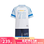 阿迪達斯 （adidas）童裝25夏裝男小童運動(dòng)套裝三葉草T恤褲子球服短袖套裝 KC1514 KC1514 104