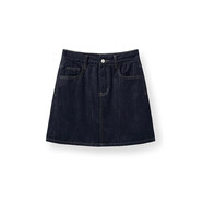 小谷粒街拍半身裙 高腰簡(jiǎn)約短裙女夏季新款基礎包臀百搭牛仔半裙 牛仔藍 S