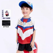 Purunderwear時(shí)代【奧特曼IP商場(chǎng)同款】童裝兒童短袖T恤2025夏新款男大童 黑紅色調-LED燈可亮 90 cm