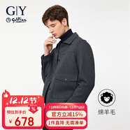 金利來(lái)gy單夾克男翻領(lǐng)時(shí)尚休閑男士上衣外套 JWF1799-LK120灰色 L00