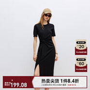 ONLY夏季時(shí)尚休閑長(cháng)款開(kāi)叉收腰顯瘦連衣裙女|124261004 H1Z 黑色 S