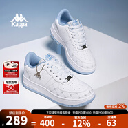 KAPPA男鞋板鞋男2025冬季新款小白鞋子男款情侶跑步鞋百搭休閑運動(dòng)鞋 經(jīng)典白/冰山藍(女款） 37 (230mm)