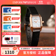 EMPORIO ARMANI女士石英腕表滿(mǎn)天星歐美時(shí)尚女表 生日禮物送女友老婆 明星同款方盤(pán)AR11248
