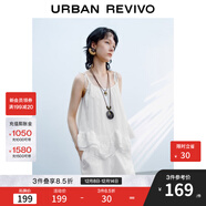 UR2025秋季新款女裝休閑掛脖系帶褶皺荷葉邊吊帶衫UYL250107 本白 XXS