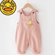 G.duck嬰兒背帶褲春秋0-2歲女寶連體褲純棉柔軟可愛(ài)嬰幼兒褲子春裝外穿1 粉色 可愛(ài)卡通款--現貨閃發(fā) 80 cm