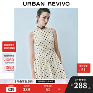 UR2025秋季新款女裝法式波點(diǎn)蝴蝶結裝飾無(wú)袖連衣裙UWG750189 米白印花 S