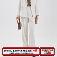 達佳詩(shī)黑色西裝套裝女大學(xué)生面試高級感小個(gè)子秋冬正裝職業(yè)女士西服外套 米白西褲【搭配一?？畚餮b】 M 【適合105-115斤可穿】