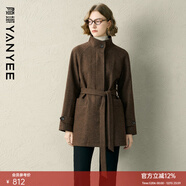 顏域（YANYEE）【78%羊毛】顏域咖色毛呢外套女2025冬新款西裝領(lǐng)短款小香風(fēng)大衣 咖色 2XL