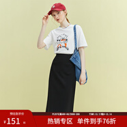 范思藍恩23FS12365/12483 黑色直筒半身裙女夏季百搭氣質(zhì)顯瘦長(cháng)裙 黑色長(cháng)款 S