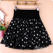 碎花短裙女紅色a字雪紡半身裙子春夏蓬蓬大擺跳舞大尺碼紗裙褲打 黑白圓點(diǎn)色防走光短褲內襯 均碼 M11碼適合腰圍1尺9到2尺1