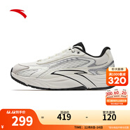 安踏（ANTA）AT681丨復古跑鞋女緩震透氣跑步鞋百搭軟底休閑鞋舒 象牙白/銀/基礎黑-3 37.5 （女6.5）