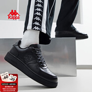 卡帕卡帕背靠背官方男鞋厚底運動(dòng)板鞋男軟底輕便潮流百搭小白鞋子男 黑色 44