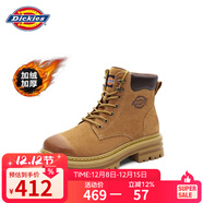 Dickies女士馬丁靴高幫時(shí)尚情侶靴百搭工裝靴女 土黃-加絨 女款-36 