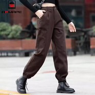 AEMAPE軍綠色工裝褲2026新款女褲束腳運動(dòng)春秋休閑褲女顯瘦直筒哈倫長(cháng)褲 【1112】咖啡色 27 【2尺0】建議90-100斤