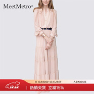 MeetMetro瑪依爾法式仙女連衣裙女2025秋新款高端氣質(zhì)純欲風(fēng)裙子禮服長(cháng)裙 藕粉【現貨閃電發(fā)】 S
