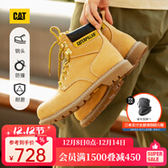CAT卡特經(jīng)典大黃靴馬丁靴男士牛皮鋼頭防撞固特異耐磨高幫鞋P89162 黃色 43