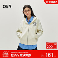 森馬（Semir）外套女春季連帽字母刺繡寬松落肩夾克分割學(xué)院風(fēng)上衣101125108002