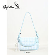 AUGTARLION韓國少女單肩腋下包包女新款上班小拎包通勤單肩斜挎包 藍色帶蕾絲珍珠蝴蝶結掛件