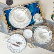 碗碟套裝家用歐式骨瓷碗筷套碗盤(pán)碟陶瓷喬遷送禮景德鎮餐具組合 麗人需要單品聯(lián)系在線(xiàn)客服 60件