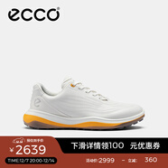 愛(ài)步（ECCO）高爾夫男鞋 GOLF球鞋運動(dòng)鞋輕量緩震休閑鞋 高爾夫超輕132264 HL 白色/橙色13226456453 43
