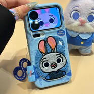 DUTRIEUX毛絨卡通Q版朱迪尼克適用蘋(píng)果17pro手機殼iPhone16華為Mate70AIR LZW藍色朱迪刺繡X兔子刺繡貼標簽[藍荔枝紋] vivo S30