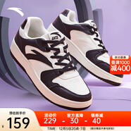 安踏（ANTA）板鞋女鞋秋冬季小白鞋輕便休閑鞋子平底運動(dòng)鞋 象牙白/黑-4 39