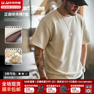 馬登工裝華夫格重磅t恤男美式復古老錢(qián)風(fēng)正肩半袖衫男款夏季男士短袖 米色 【cleanfit/輕奢高級感】 M (170) 【順豐24h速發(fā)】