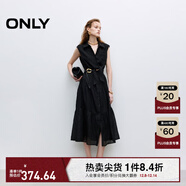 ONLY2025秋季新款氣質(zhì)淑女風(fēng)中長(cháng)裙無(wú)袖襯衫連衣裙女|125107046 H1Z黑色 S