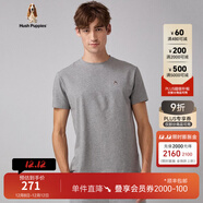 暇步士（Hush Puppies）男裝夏季純色無(wú)憂(yōu)搭圓領(lǐng)短袖T恤 038淺灰3 XL
