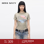 MISS SIXTY【安心品質(zhì)】2025春季新款短袖T恤女圓領(lǐng)印花時(shí)尚百搭 卡其 S