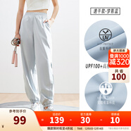 安踏（ANTA）絕絕紫速干防曬褲| 女裝秋季自由褲寬松束腳休閑防潑水運動(dòng)長(cháng)褲子 【速干防曬款】-網(wǎng)紗拼接-夢(mèng)影藍 2XL /女180