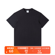 NOTHOMME潮牌夏季男款簡(jiǎn)約純色圓領(lǐng)T恤情侶裝寬松打底衫 黑色230g 寬松版 M (170)