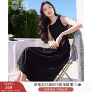 香影黑色無(wú)袖背心連衣裙女2025秋季新款小黑裙高級感收腰內搭裙子 黑色 S