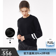 Navigare意大利小帆船純羊毛衫女士秋冬款保暖毛衣圓領(lǐng)針織衫內搭打底衫 黑 XL