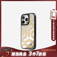 CASETIFY 大王蛇系列 黑色/金色/透明大王蛇 適用于iPhone17/16/15 Air/Plus/Pro/Max 蘋(píng)果手機保護殼 金色大王蛇（鏡面黑框Magsafe） iPhone 16 P