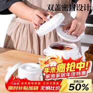 貝瑟斯陶瓷碗燉盅隔水燉罐蒸蛋碗陶瓷燉盅燕窩盅象耳把手帶蓋湯盅1500ml