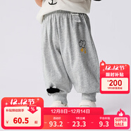 巴拉巴拉童裝褲子嬰兒長(cháng)褲寶寶男女兒童運動(dòng)褲2025新款春夏裝薄款簡(jiǎn)約可愛(ài) 淺花灰00211 120