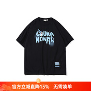 古由卡GUUKA聯(lián)名短袖t恤男潮牌五分袖寬松男士T恤短袖 黑色 S