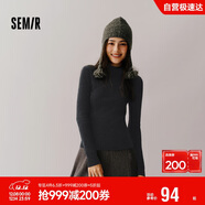 森馬（Semir）毛衣女冬季舒適緊身半高領(lǐng)正肩純色羊毛衫顯瘦打底衫101724107003