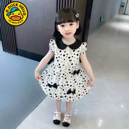 G.DUCKKIDS女童裝連衣裙夏款女寶寶衣服洋氣中國風(fēng)裙子小女孩流蘇碎花旗袍裙 波點(diǎn)連衣裙 90 建議1歲左右