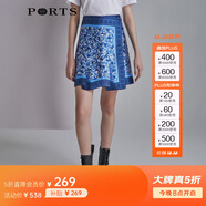 PORTS寶姿春夏新款時(shí)尚碎花不規則半身裙短裙SM8S030MPP105 丈青印花 S (4)