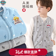 汪汪隊立大功（PAW PATROL）汪汪隊兒童馬甲秋裝2025新款男童背心純棉坎肩寶寶春秋中大童馬夾 【常規款】毛毛灰色 777 140cm