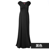 歐美明星同款職場(chǎng)孕婦裝長(cháng)款潮辣媽職業(yè)裝背心連衣裙上班性感時(shí)尚 黑色 XS