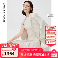 朗姿三醋酸Basic衣櫥白色女士小西裝外套夏新款西服明星同款 米白色2 M