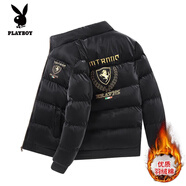 花花公子輕奢歐洲站新款高端刺繡羽絨棉服男士冬季潮牌帥氣休閑裝外套棉衣 黑色 2305款 XL 體重120-140斤