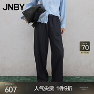 JNBY/江南布衣25夏休閑褲女簡(jiǎn)約寬松直筒西裝褲松緊腰5P4E11510 001/本黑 XS