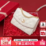 蔻一（Cnoles）包包真牛皮女士大容量單肩斜挎包高端鏈條小方包圣誕節禮物送女友