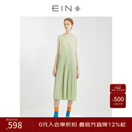 EIN【百褶天使裙】EIN言小清新簡(jiǎn)約絲棉多巴胺打底連衣裙夏季新款 淺綠  S