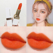 玫紅色口紅桃粉色啞光顯白灰粉色藍調正紅豆沙奶茶橘色玫紫色唇膏 M02#胡蘿卜色口紅